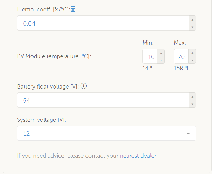 mppt sizing Calculator